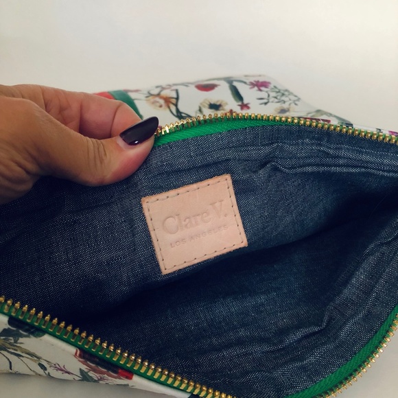 *rare* Floral Clare V. Foldover Leather Clutch - Picture 10 of 11